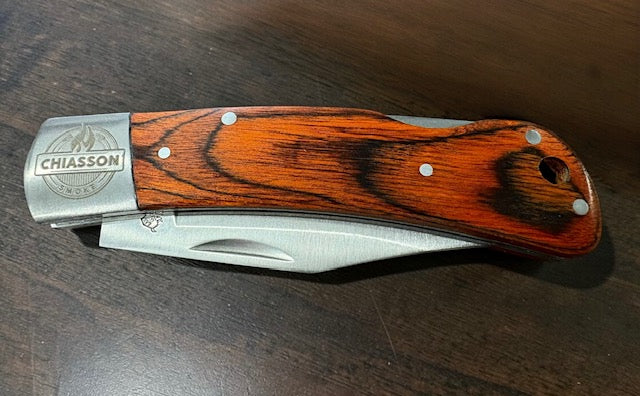 Custom Logo Bison River Knives w/Leather Sheath