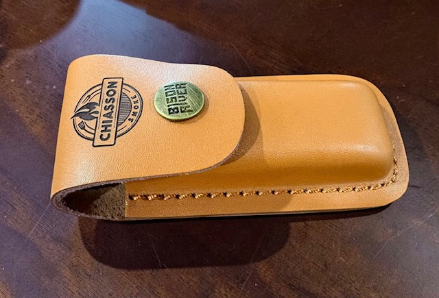 Custom Logo Bison River Knives w/Leather Sheath
